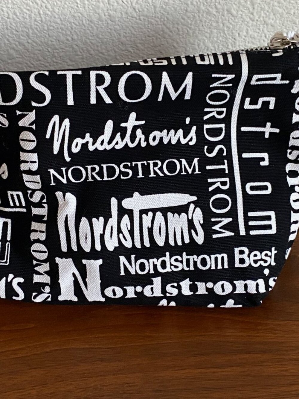 Authentic NORDSTROM Monogram 125 Anniversary Cosmetic Bag. Cotton. Top Zip NWT